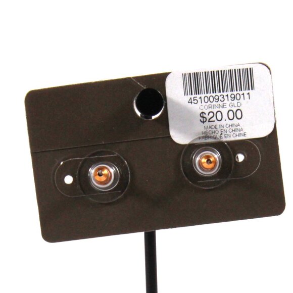 NWT Chico's Convertible Gold Tone Stud Earrings with Clear Rhinestone - Picture 4 of 6